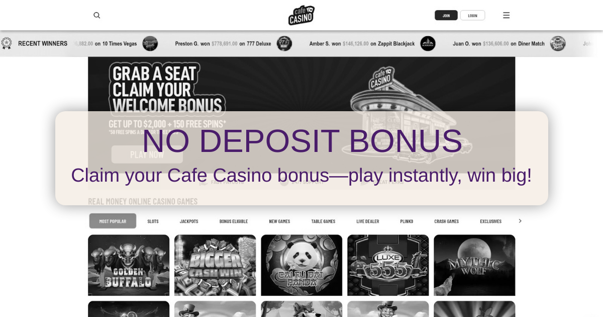 Cafe Casino Bonuses 2026: Trusted Cafe Casino No Deposit Bonus in the US